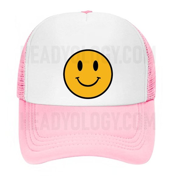 Smiley Face Emoji Baseball Hats Snapback Meshback Trucker Hats - Picture 7 of 13